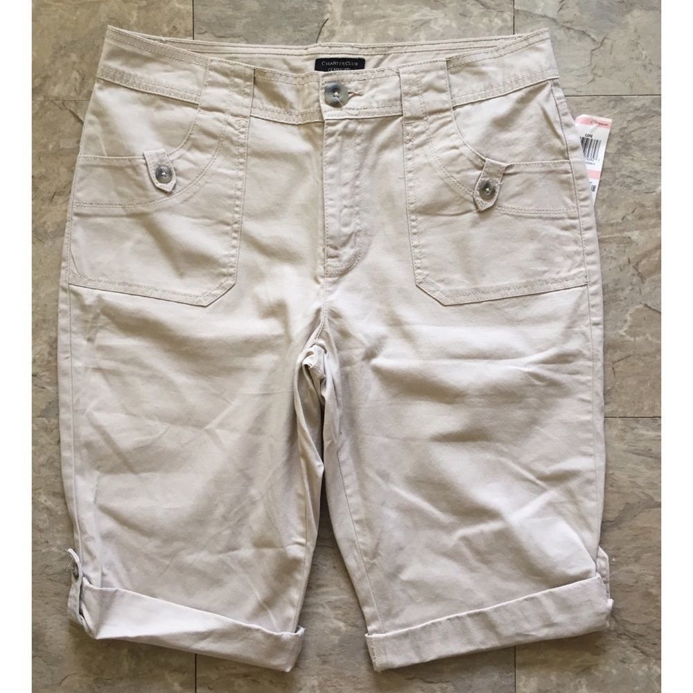 NWT Charter Club size 10 sand colored shorts